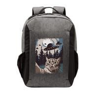 Cat Selfie With Ufo Alien Funny Cat Graphic Vector Backpack