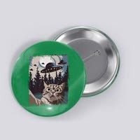 Cat Selfie With Ufo Alien Funny Cat Graphic Button