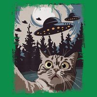 Cat Selfie With Ufo Alien Funny Cat Graphic Baby Bodysuit