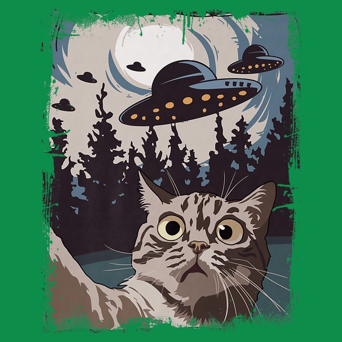 Cat Selfie With Ufo Alien Funny Cat Graphic Baby Bodysuit