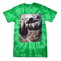 Cat Selfie With Ufo Alien Funny Cat Graphic Tie-Dye T-Shirt