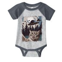 Cat Selfie With Ufo Alien Funny Cat Graphic Infant Baby Jersey Bodysuit