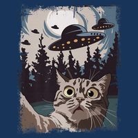 Cat Selfie With Ufo Alien Funny Cat Graphic Infant Baby Jersey Bodysuit