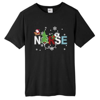 Christmas Stethoscope Xmas Tree Merry Christmas Nurse Gift Tall Fusion ChromaSoft Performance T-Shirt