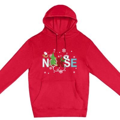 Christmas Stethoscope Xmas Tree Merry Christmas Nurse Gift Premium Pullover Hoodie