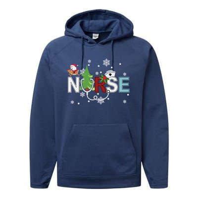 Christmas Stethoscope Xmas Tree Merry Christmas Nurse Gift Performance Fleece Hoodie