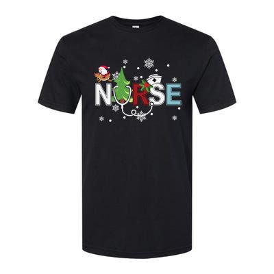 Christmas Stethoscope Xmas Tree Merry Christmas Nurse Gift Softstyle CVC T-Shirt