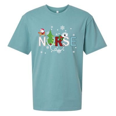 Christmas Stethoscope Xmas Tree Merry Christmas Nurse Gift Sueded Cloud Jersey T-Shirt