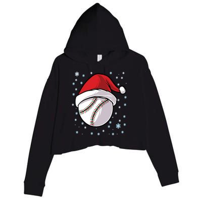 Christmas Santa Xmas Baseball Gift Crop Fleece Hoodie