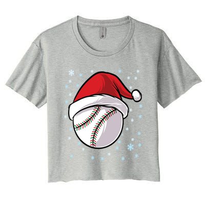 Christmas Santa Xmas Baseball Gift Women's Crop Top Tee