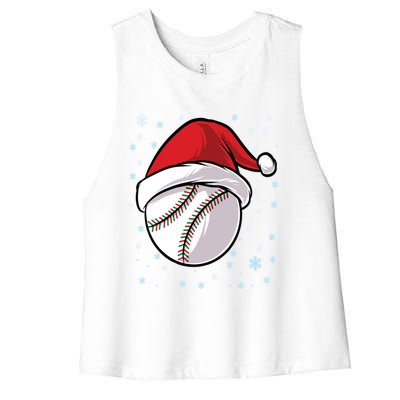 Christmas Santa Xmas Baseball Gift Women's Racerback Cropped Tank