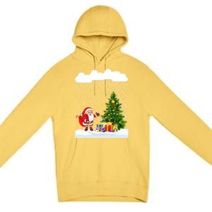 Christmas Snowfall Xmas Tree Festive Snowflakes Santa Claus Funny Gift Premium Pullover Hoodie