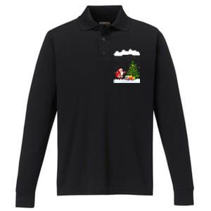 Christmas Snowfall Xmas Tree Festive Snowflakes Santa Claus Funny Gift Performance Long Sleeve Polo