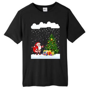 Christmas Snowfall Xmas Tree Festive Snowflakes Santa Claus Funny Gift Tall Fusion ChromaSoft Performance T-Shirt