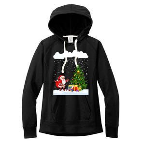 Christmas Snowfall Xmas Tree Festive Snowflakes Santa Claus Funny Gift Women's Fleece Hoodie