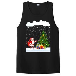 Christmas Snowfall Xmas Tree Festive Snowflakes Santa Claus Funny Gift PosiCharge Competitor Tank