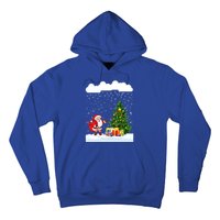 Christmas Snowfall Xmas Tree Festive Snowflakes Santa Claus Funny Gift Hoodie