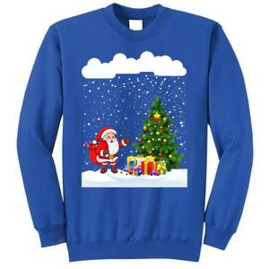 Christmas Snowfall Xmas Tree Festive Snowflakes Santa Claus Funny Gift Sweatshirt