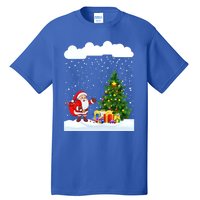 Christmas Snowfall Xmas Tree Festive Snowflakes Santa Claus Funny Gift Tall T-Shirt