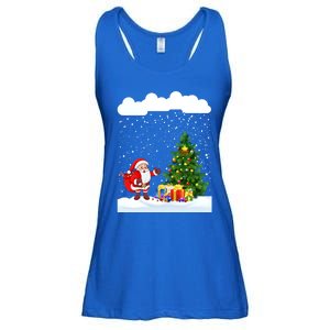 Christmas Snowfall Xmas Tree Festive Snowflakes Santa Claus Funny Gift Ladies Essential Flowy Tank