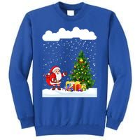 Christmas Snowfall Xmas Tree Festive Snowflakes Santa Claus Funny Gift Tall Sweatshirt