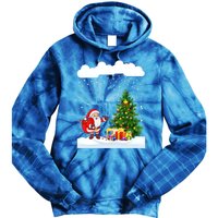 Christmas Snowfall Xmas Tree Festive Snowflakes Santa Claus Funny Gift Tie Dye Hoodie