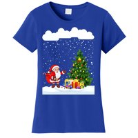 Christmas Snowfall Xmas Tree Festive Snowflakes Santa Claus Funny Gift Women's T-Shirt