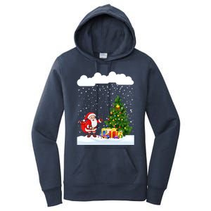 Christmas Snowfall Xmas Tree Festive Snowflakes Santa Claus Funny Gift Women's Pullover Hoodie