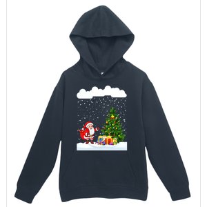 Christmas Snowfall Xmas Tree Festive Snowflakes Santa Claus Funny Gift Urban Pullover Hoodie