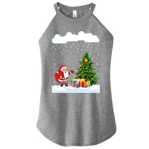 Christmas Snowfall Xmas Tree Festive Snowflakes Santa Claus Funny Gift Women's Perfect Tri Rocker Tank