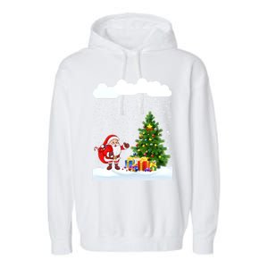 Christmas Snowfall Xmas Tree Festive Snowflakes Santa Claus Funny Gift Garment-Dyed Fleece Hoodie