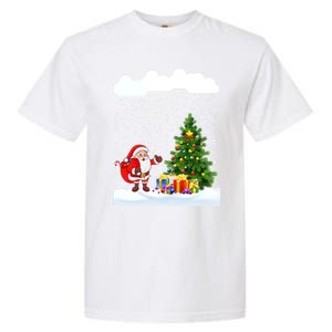 Christmas Snowfall Xmas Tree Festive Snowflakes Santa Claus Funny Gift Garment-Dyed Heavyweight T-Shirt