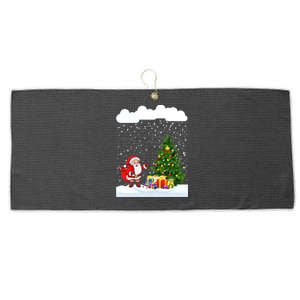 Christmas Snowfall Xmas Tree Festive Snowflakes Santa Claus Cool Gift Large Microfiber Waffle Golf Towel