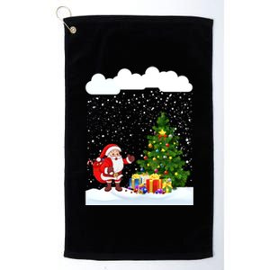 Christmas Snowfall Xmas Tree Festive Snowflakes Santa Claus Cool Gift Platinum Collection Golf Towel