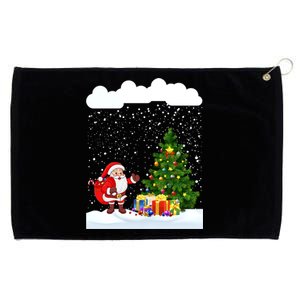 Christmas Snowfall Xmas Tree Festive Snowflakes Santa Claus Cool Gift Grommeted Golf Towel