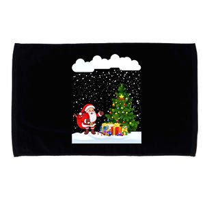 Christmas Snowfall Xmas Tree Festive Snowflakes Santa Claus Cool Gift Microfiber Hand Towel