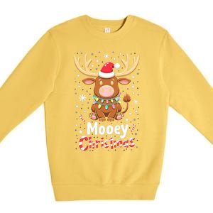 Christmas Santa Xmas Gift Merry Christmas Highland Cow Mooey Premium Crewneck Sweatshirt