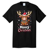 Christmas Santa Xmas Gift Merry Christmas Highland Cow Mooey Tall T-Shirt