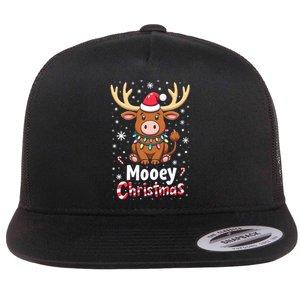 Christmas Santa Xmas Gift Merry Christmas Highland Cow Mooey Flat Bill Trucker Hat