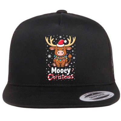 Christmas Santa Xmas Gift Merry Christmas Highland Cow Mooey Flat Bill Trucker Hat