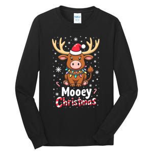 Christmas Santa Xmas Gift Merry Christmas Highland Cow Mooey Tall Long Sleeve T-Shirt