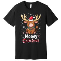 Christmas Santa Xmas Gift Merry Christmas Highland Cow Mooey Premium T-Shirt