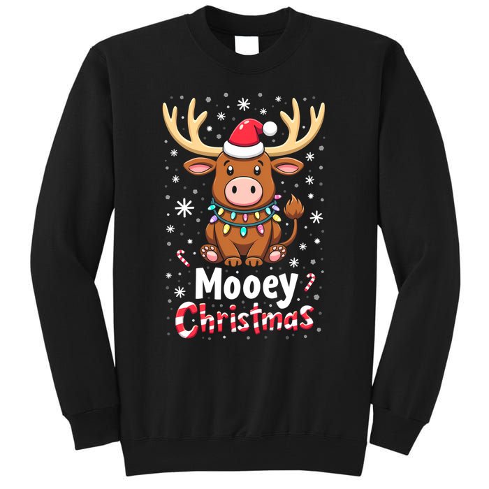 Christmas Santa Xmas Gift Merry Christmas Highland Cow Mooey Tall Sweatshirt