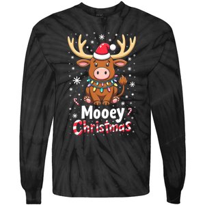 Christmas Santa Xmas Gift Merry Christmas Highland Cow Mooey Tie-Dye Long Sleeve Shirt