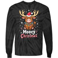 Christmas Santa Xmas Gift Merry Christmas Highland Cow Mooey Tie-Dye Long Sleeve Shirt