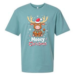 Christmas Santa Xmas Gift Merry Christmas Highland Cow Mooey Sueded Cloud Jersey T-Shirt