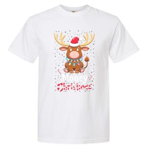 Christmas Santa Xmas Gift Merry Christmas Highland Cow Mooey Garment-Dyed Heavyweight T-Shirt