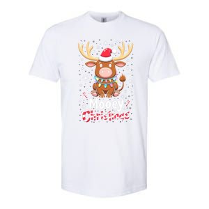 Christmas Santa Xmas Gift Merry Christmas Highland Cow Mooey Softstyle CVC T-Shirt