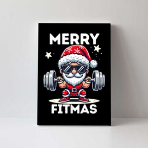 Christmas Santa Xmas Fitness Ugly Christmas Merry Fitmas Canvas