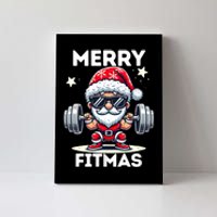 Christmas Santa Xmas Fitness Ugly Christmas Merry Fitmas Canvas